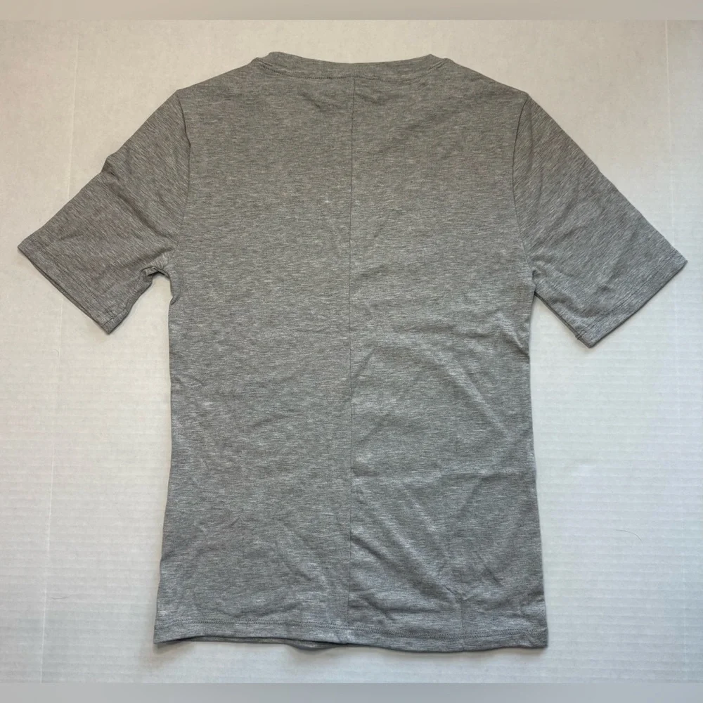 NWT J. Crew Refined Rib Elbow-Sleeve T-Shirt Heather Gray Silver Size S C1023 - Picture 5 of 15